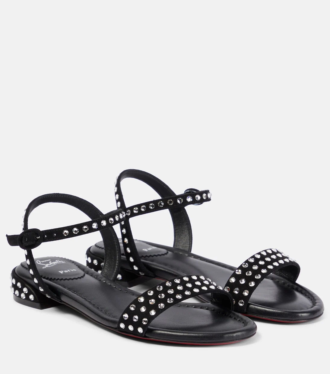 Christian Louboutin - صنادل سويت جين ستراس بوم من جلد الشمواه