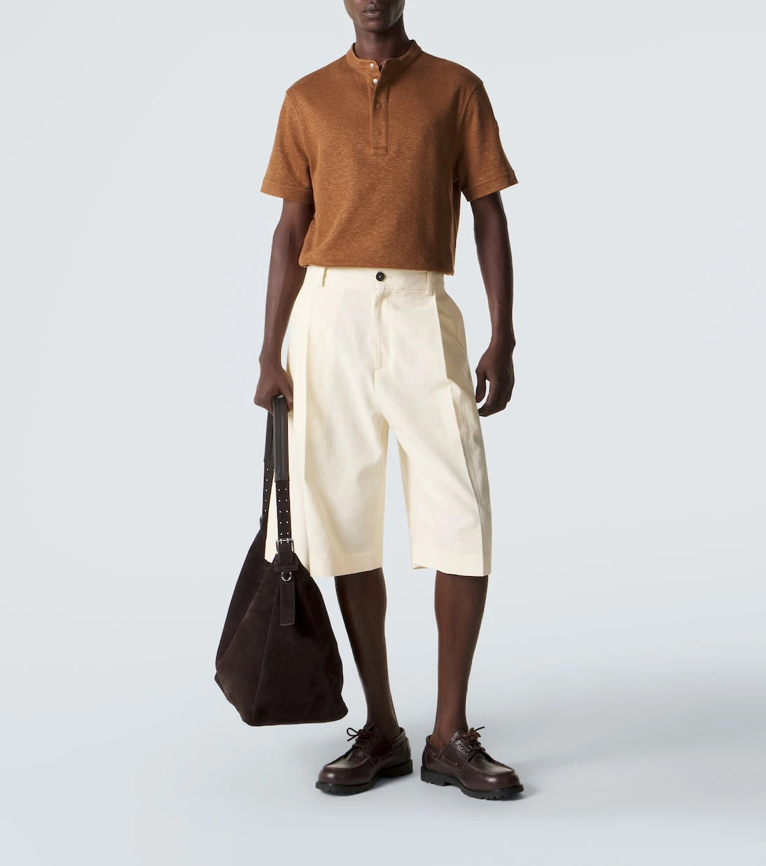 Moncler - Cotton and linen-blend polo shirt
