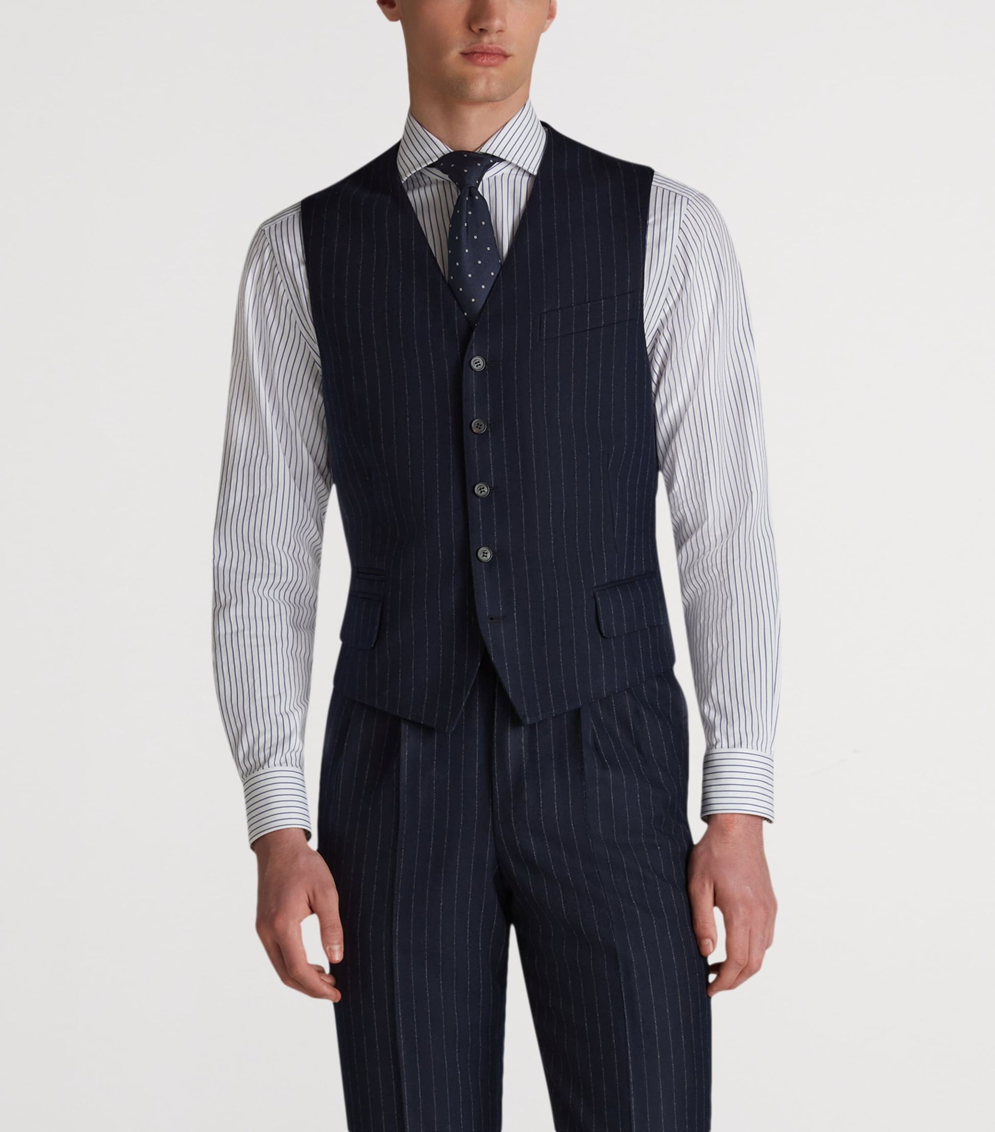 Dunhill Merino Wool Chalkstripe Waistcoat