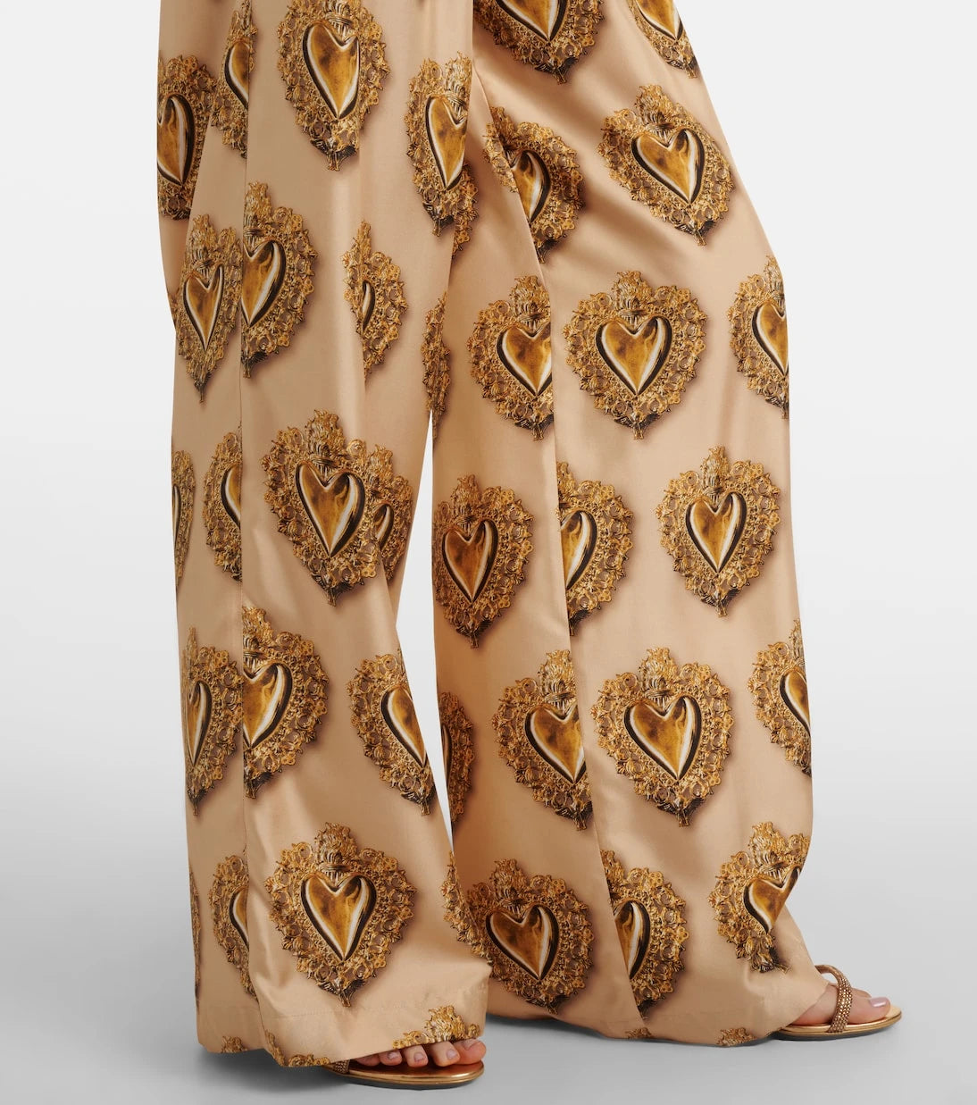 Dolce&Gabbana - Printed high-rise silk palazzo pants