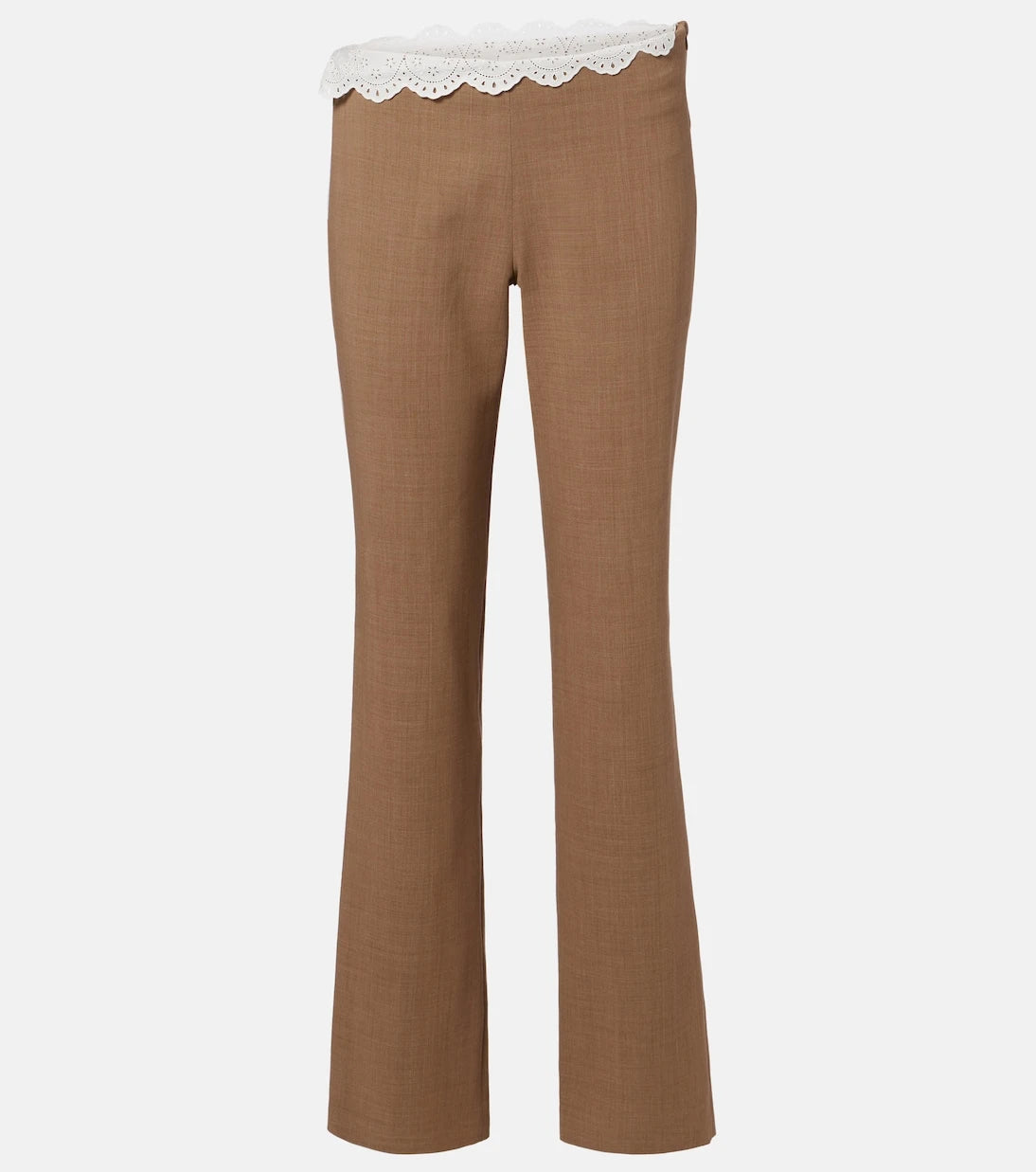 Magda Butrym - Lace-trimmed wool straight pants
