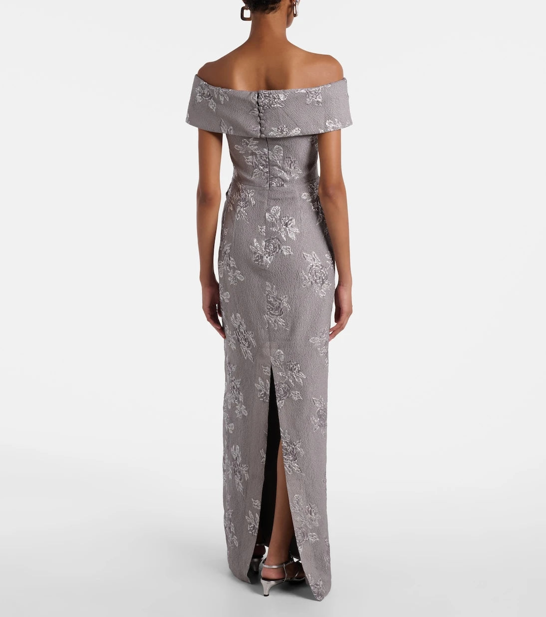 Rebecca Vallance - Ruth off-shoulder brocade bustier gown