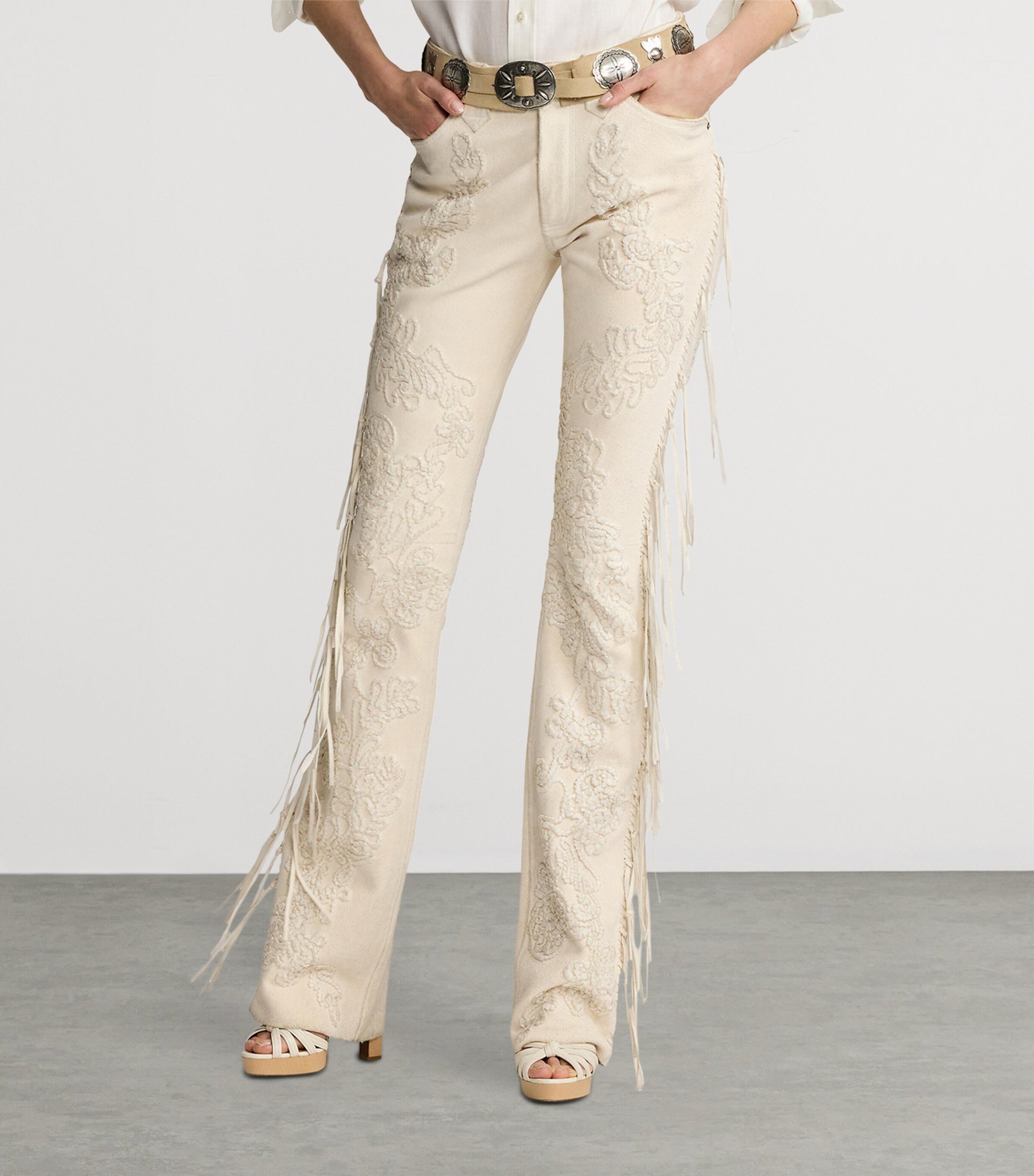 White Annabeth Leather Trousers