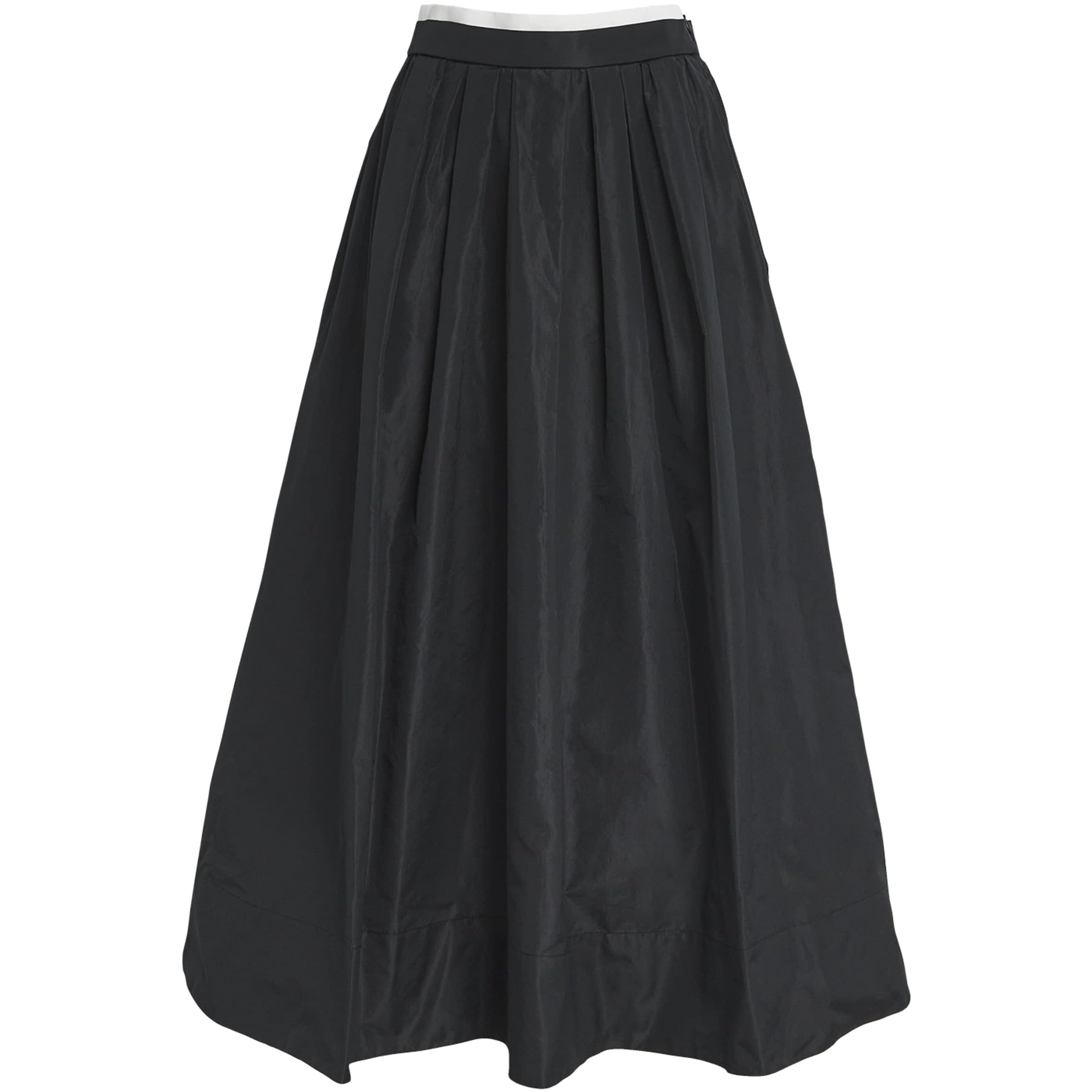 Maje Black Pleated Midi Skirt