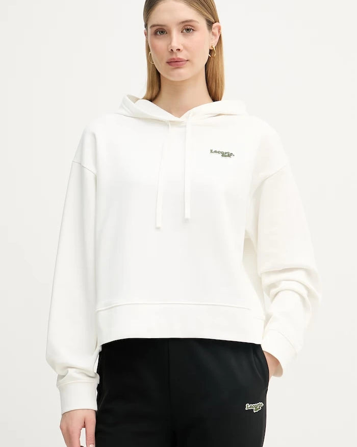 Lacoste kapüşonlu kadın pamuklu sweatshirt