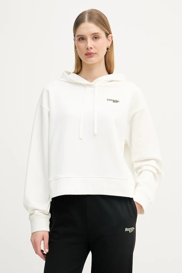 Lacoste суичър с качулка дамски от памук