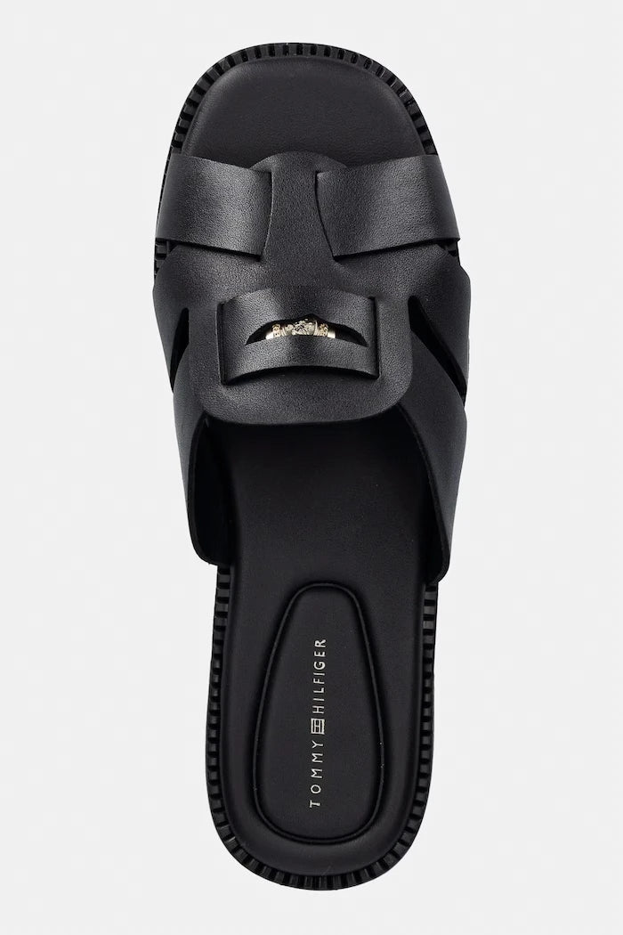 Tommy Hilfiger чехли дамски от кожа COIN LEATHER SANDAL