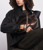 Brown Medium Calfskin Spin Tote Bag