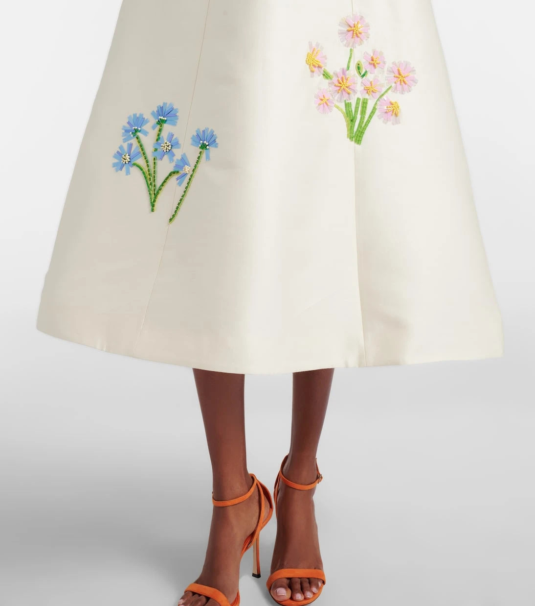 Leo Lin - Beatrice embellished wool and silk midi dress