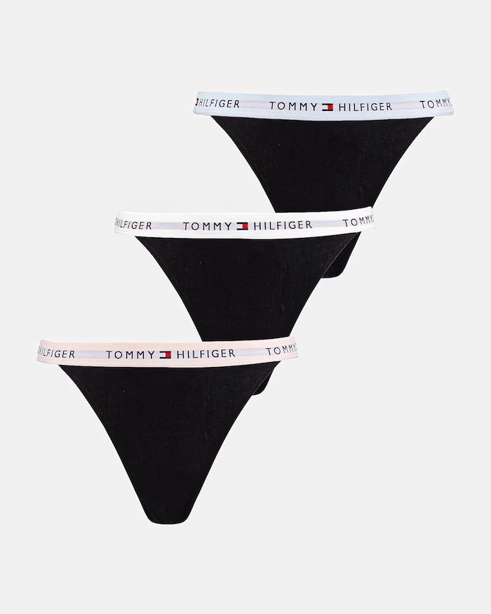 Tommy Hilfiger kadın pamuklu elastan tanga 3'lü