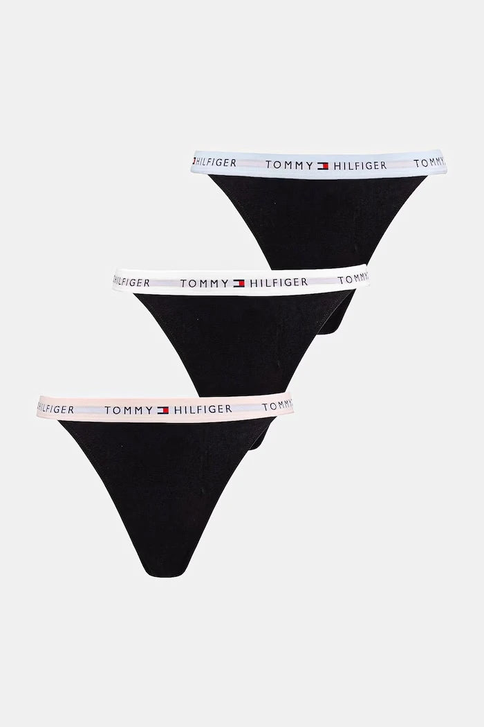 Tommy Hilfiger kadın pamuklu elastan tanga 3'lü