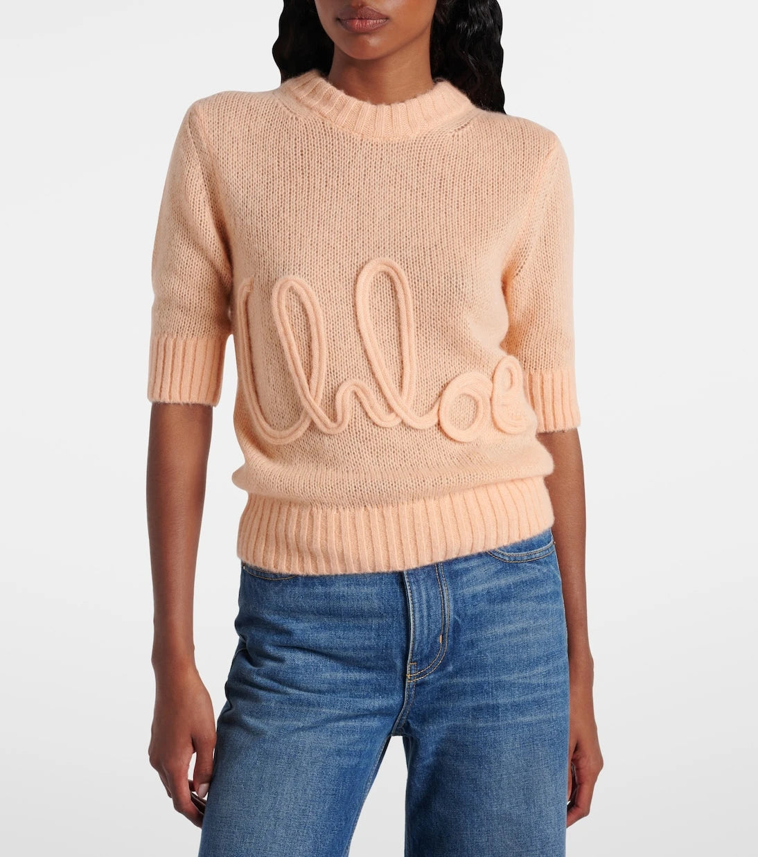 Chloé - Logo alpaca and silk sweater