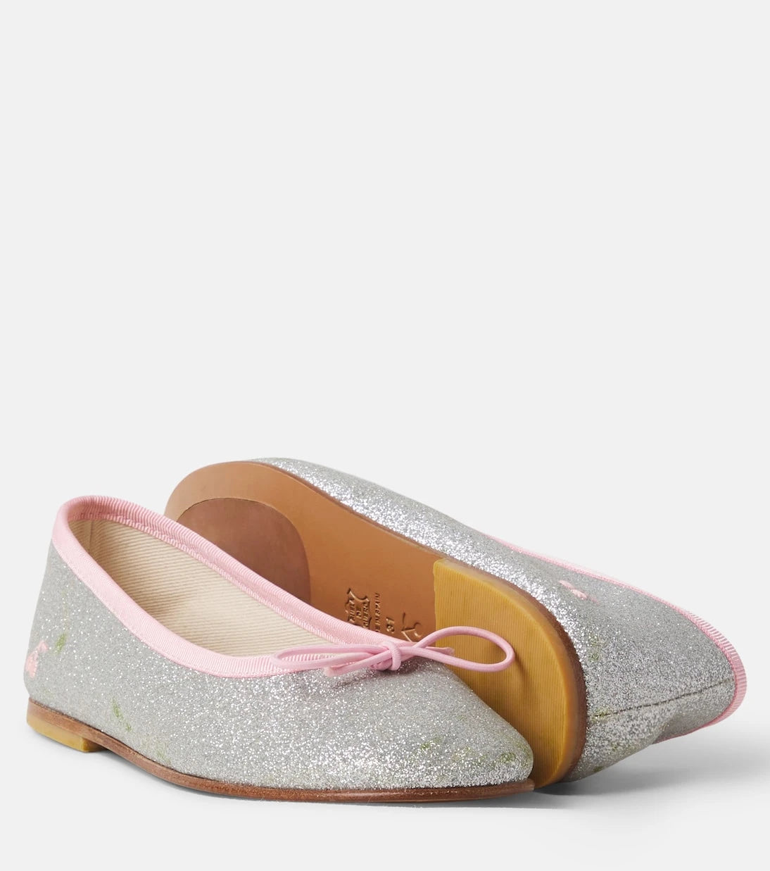 Bonpoint - Lisa bow-detail glitter ballet flats