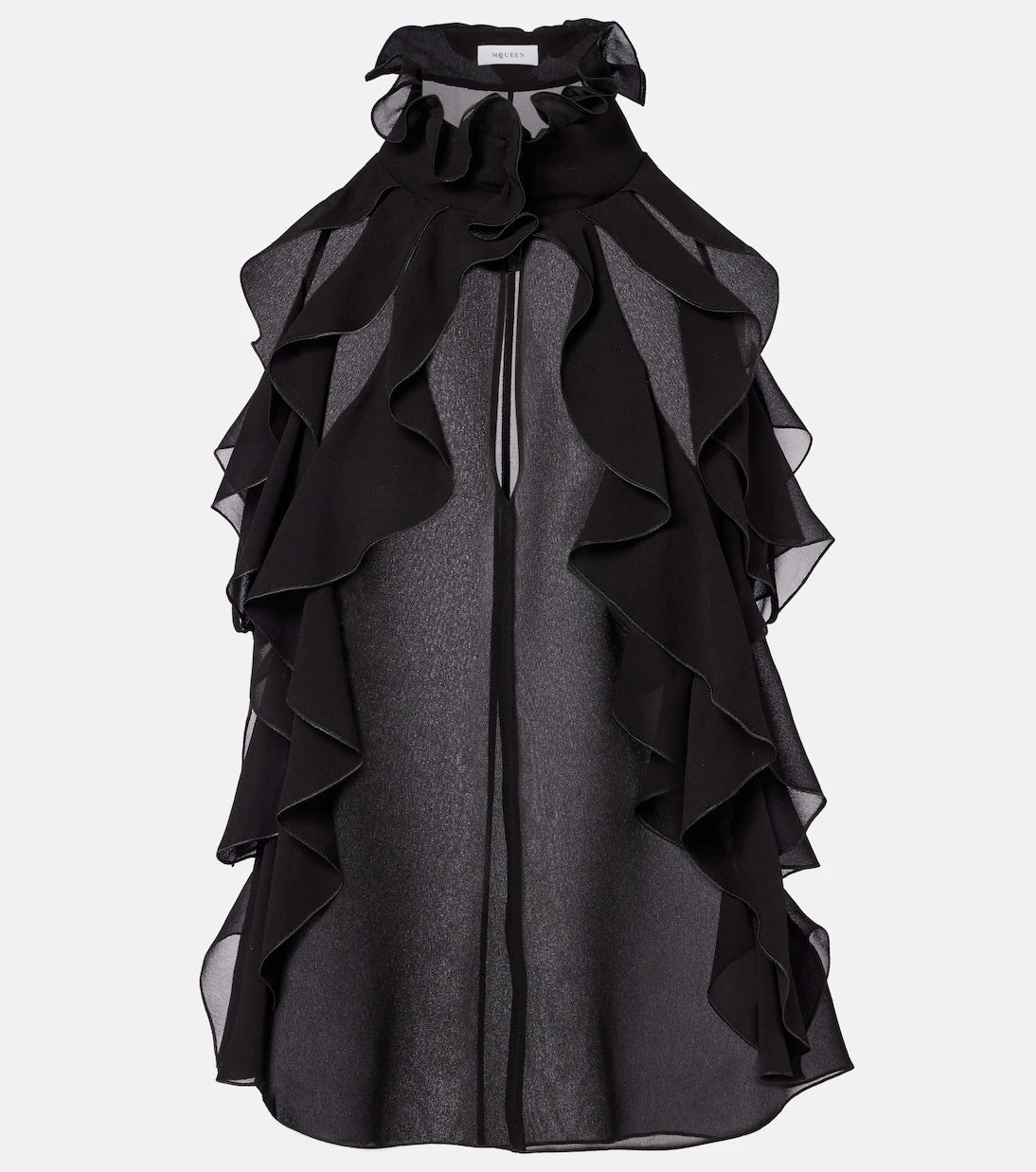 McQueen - Ruffled silk top
