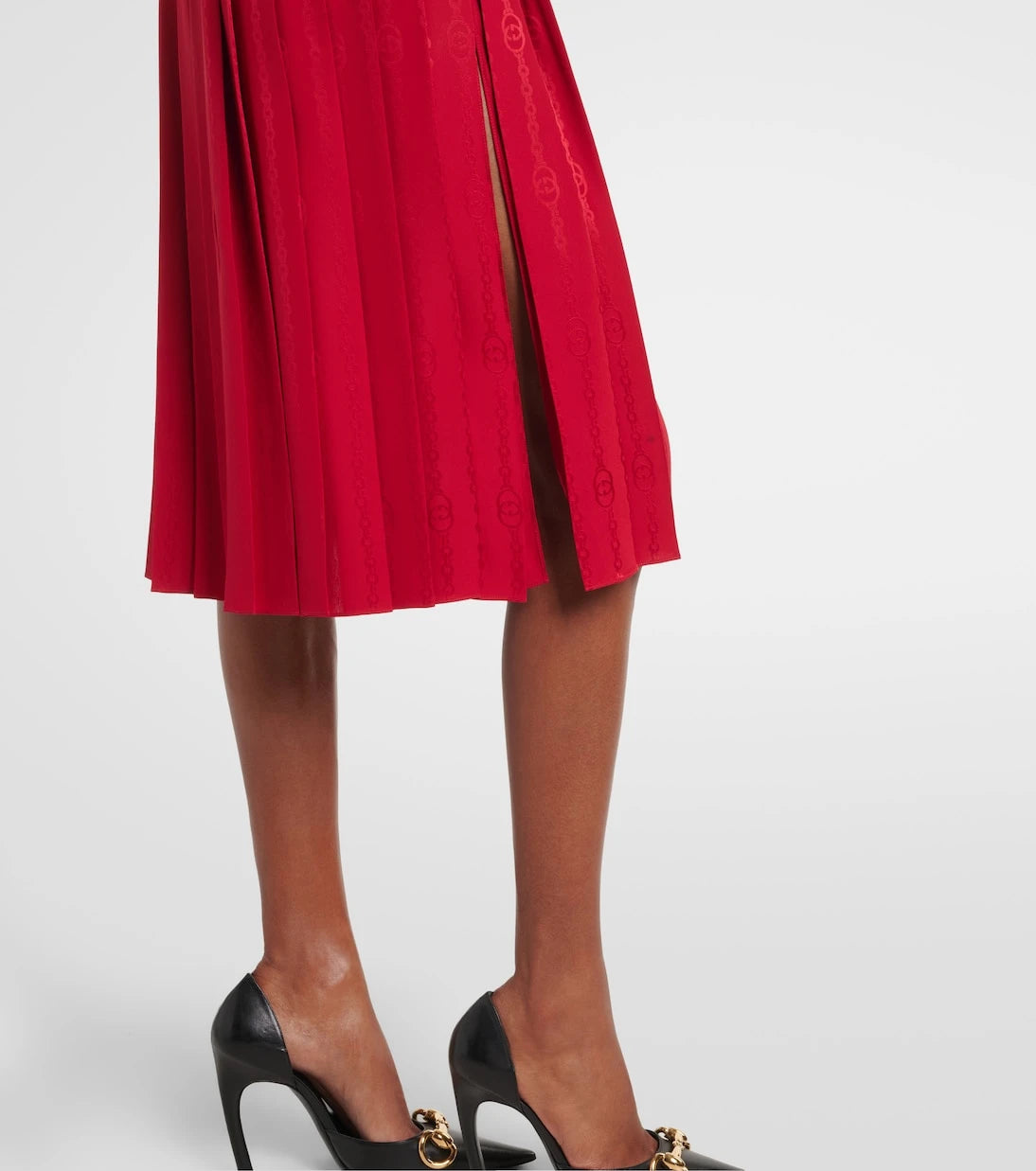 Gucci - Interlocking G silk jacquard midi skirt
