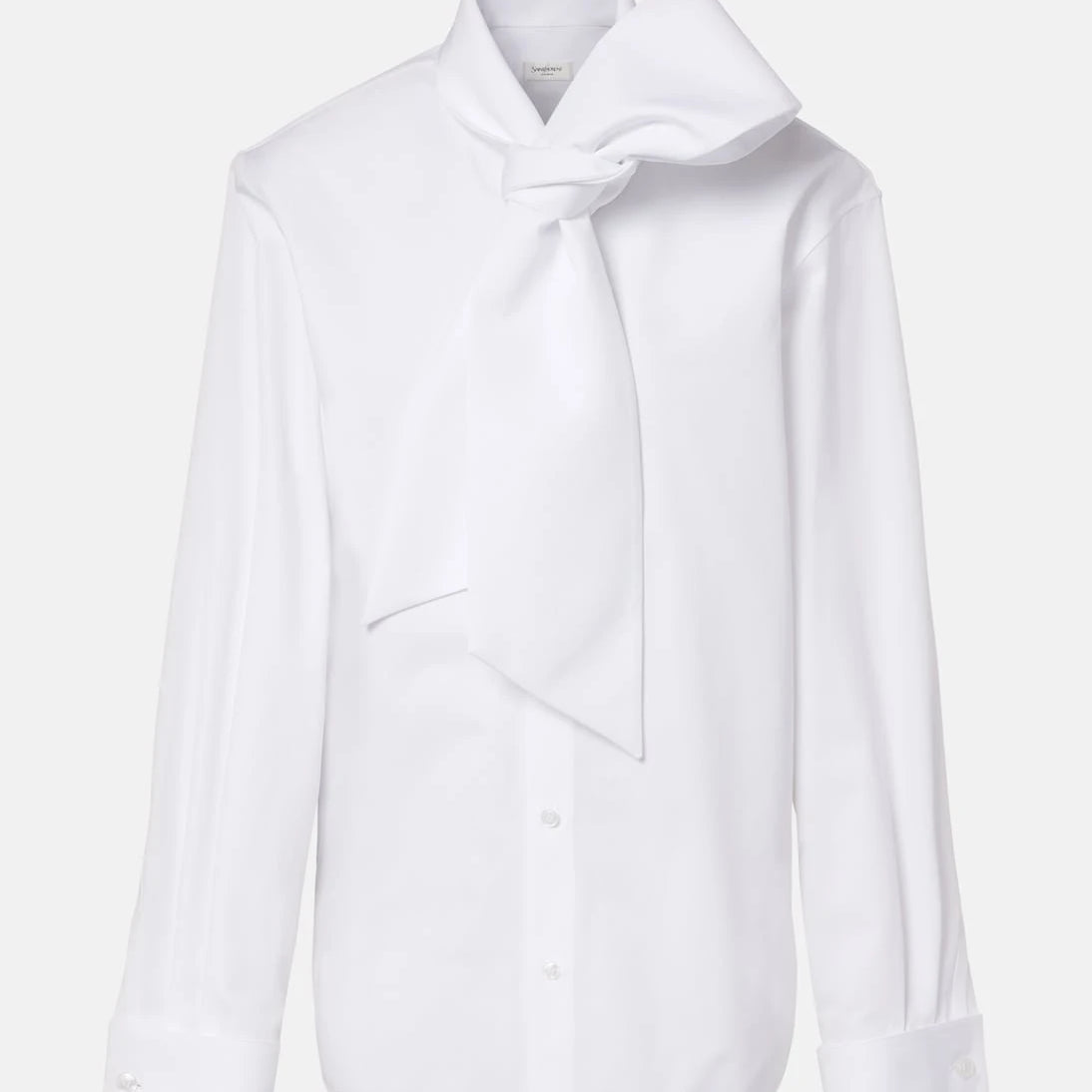 Saint Laurent - Tie-neck cotton poplin blouse