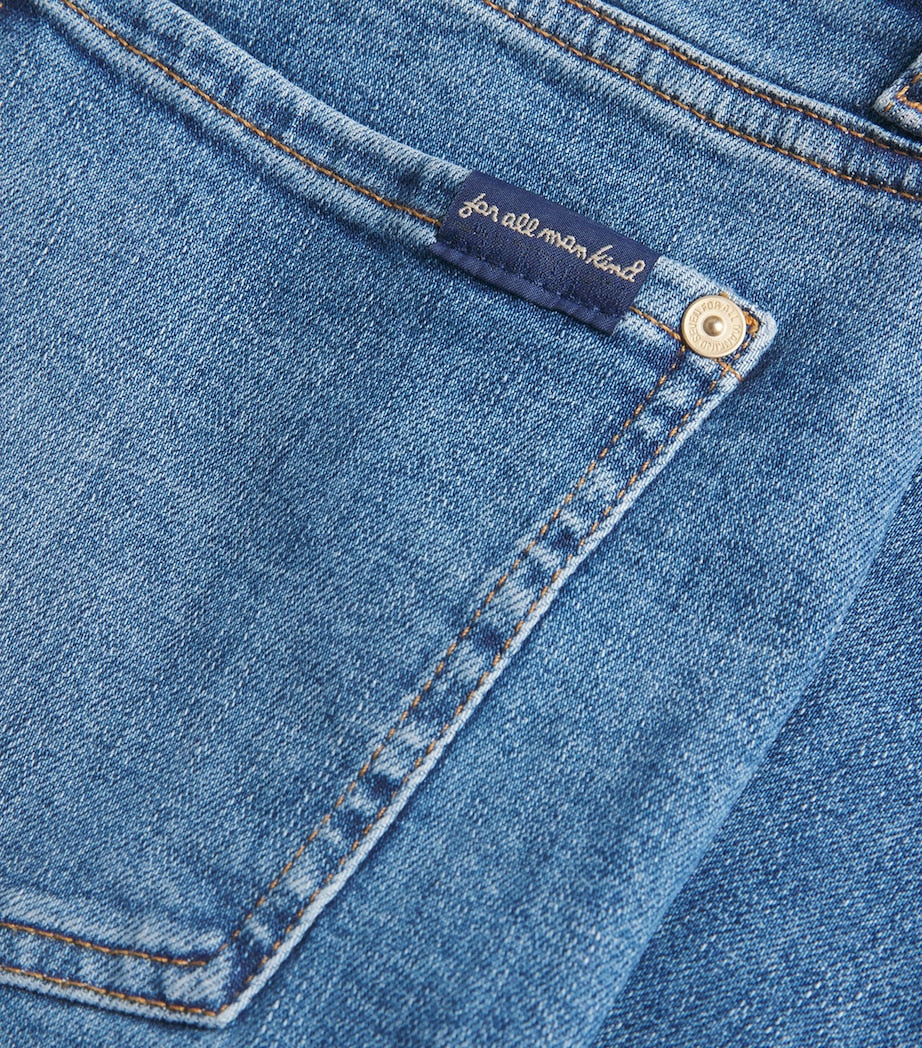 7 For All Mankind Blue Dojo Tailorless Flared Jeans