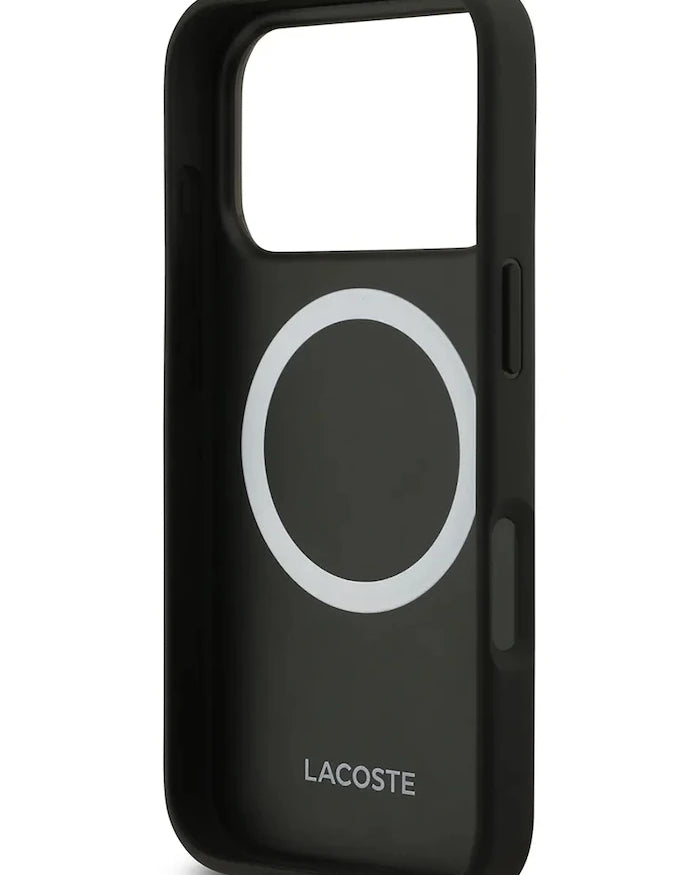 Lacoste MagSafe iPhone 17 Pro için entegre manyetik halkalı telefon kılıfı