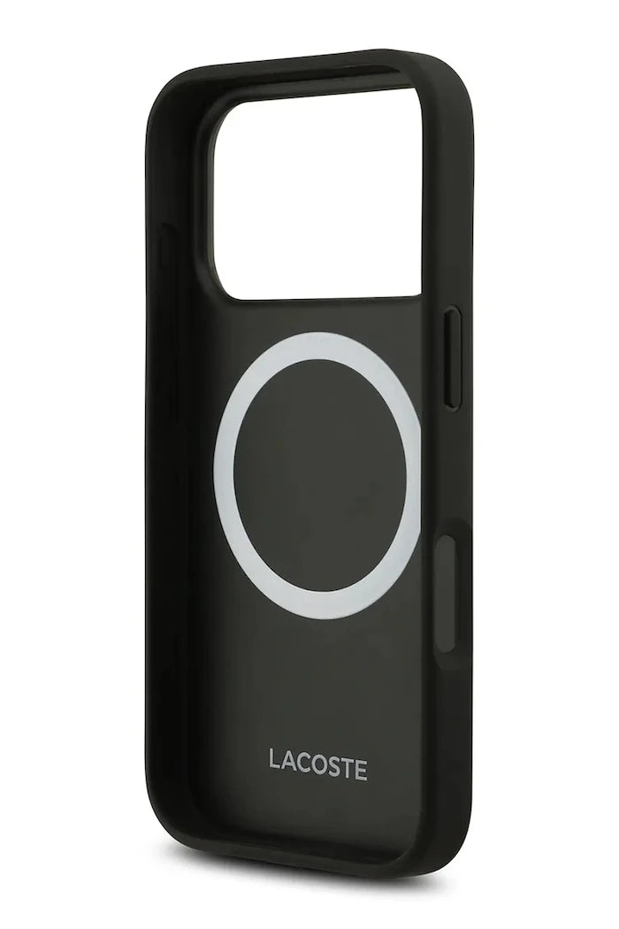 Lacoste MagSafe iPhone 17 Pro için entegre manyetik halkalı telefon kılıfı