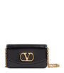 Valentino Garavani Black Small Leather Vain Clutch Bag