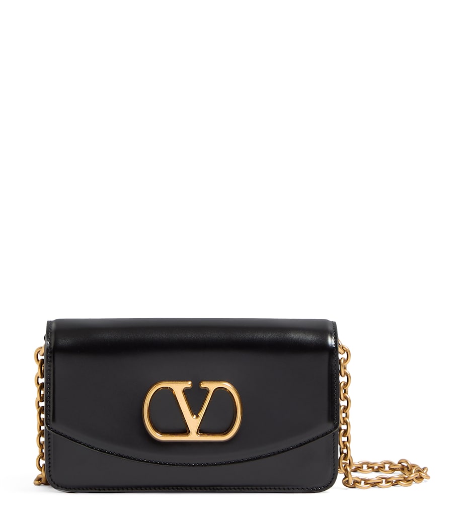 Valentino Garavani Black Small Leather Vain Clutch Bag