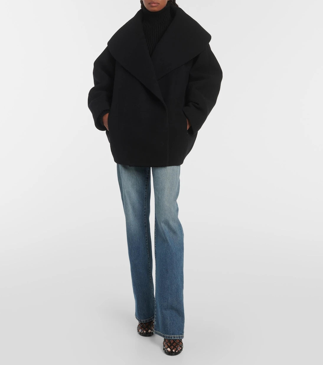Alaïa - Cocoon wrap virgin wool coat
