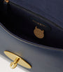 Mulberry Blue Grained Leather Lily Shoulder Bag