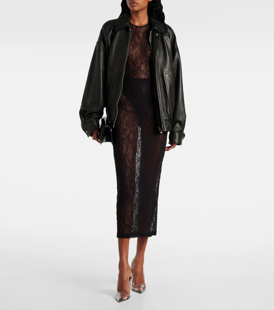 Wardrobe.NYC - Sheer lace midi skirt