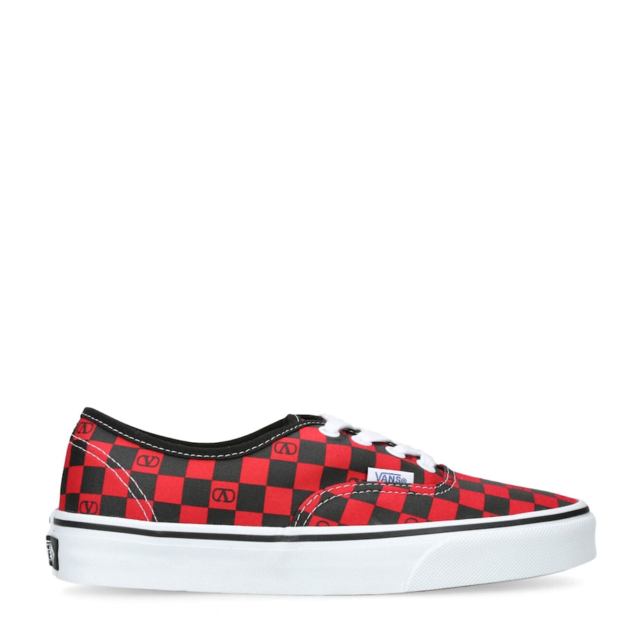 Valentino Garavani Red x Vans Canvas Checkerboard Sneakers