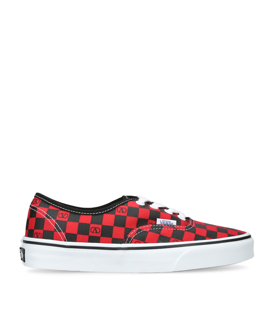 Valentino Garavani Red x Vans Canvas Checkerboard Sneakers