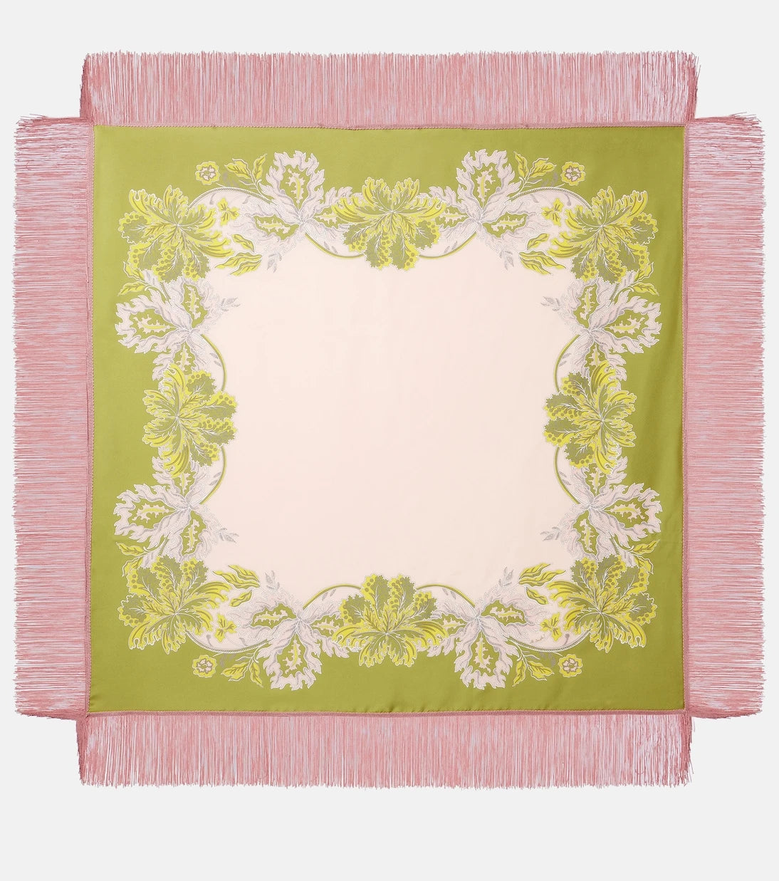 La DoubleJ - Fringed printed silk twill scarf