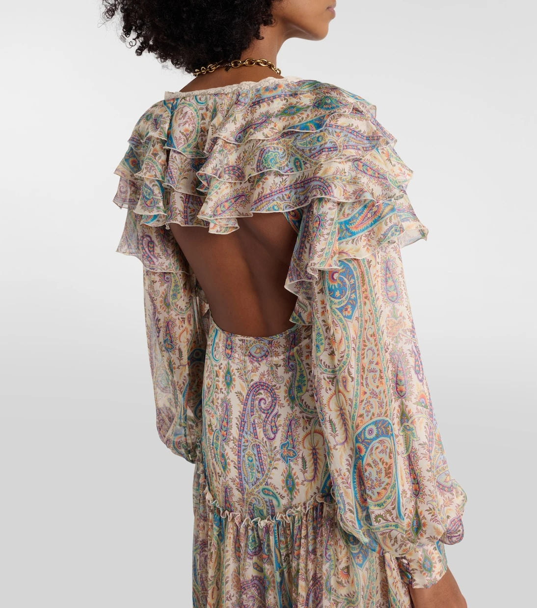 Etro - Ruffled printed silk maxi dress