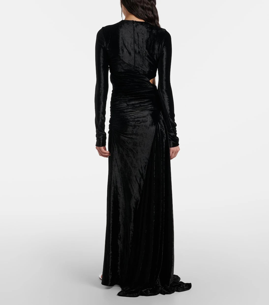 Rabanne - Asymmetrical draped velvet gown