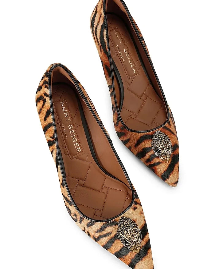 Kurt Geiger London Belgravia Eagle Court Camel deri topuklu ayakkabı