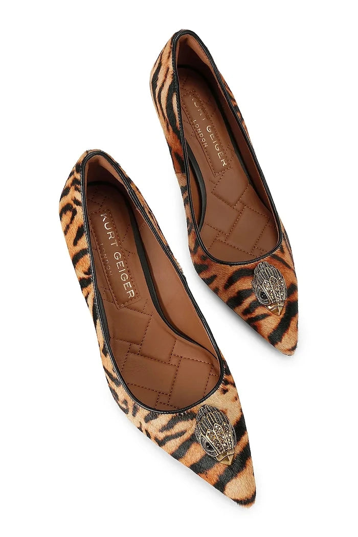 Kurt Geiger London обувки с ток от кожа Belgravia Eagle Court Camel