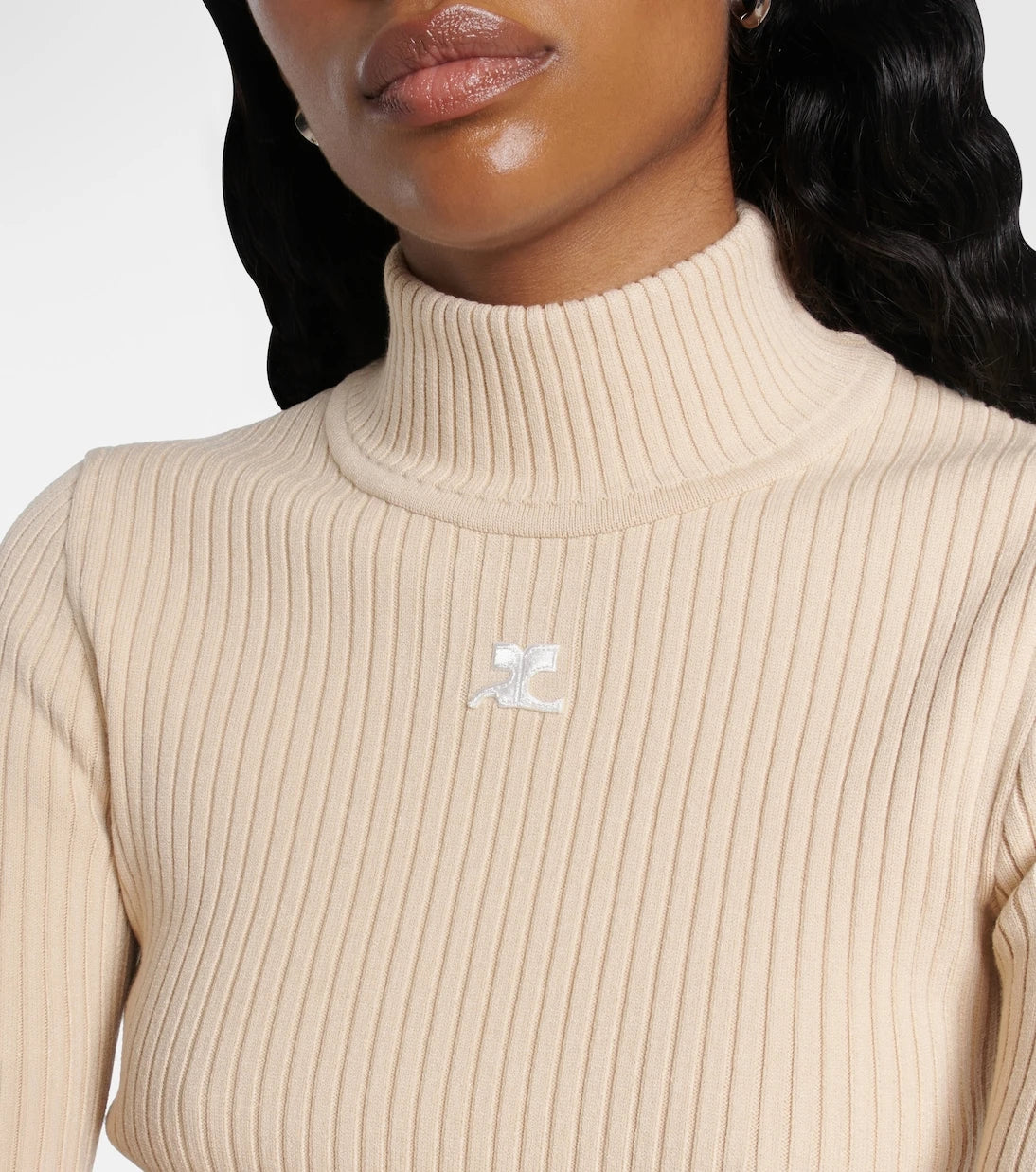 Courrèges - Reedition ribbed-knit mockneck sweater
