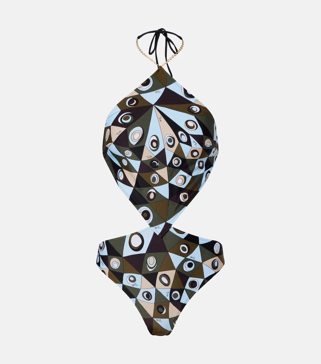 Pucci - مايوه بقصة مفتوحة حول العنق بتصميم Occhi