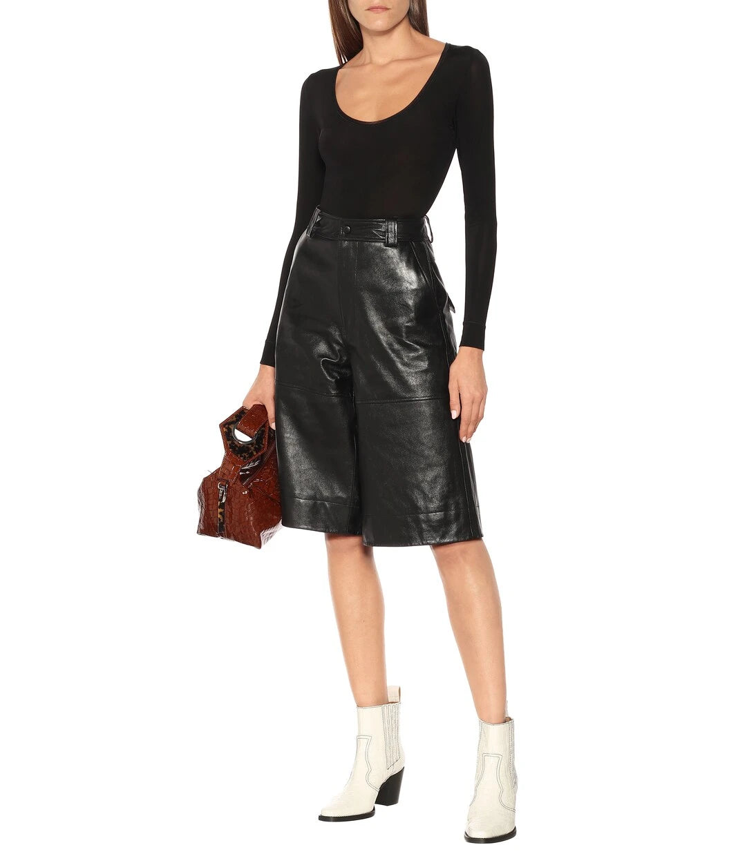 Ganni - Leather shorts