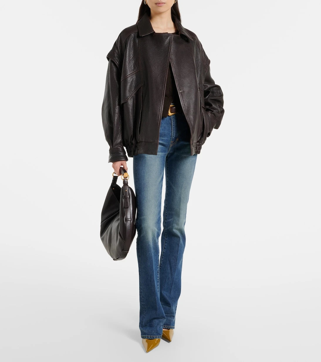 Nour Hammour - Micah leather bomber jacket