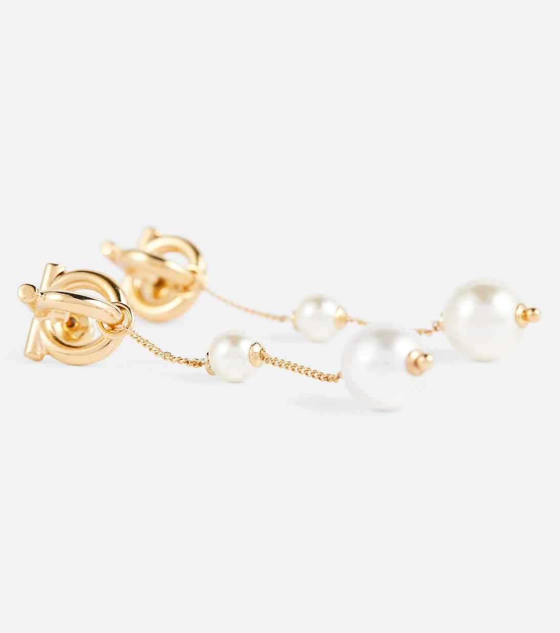 Ferragamo - Gancini faux pearl drop earrings