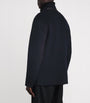 Navy Wool-Cashmere Stand-Collar Jacket