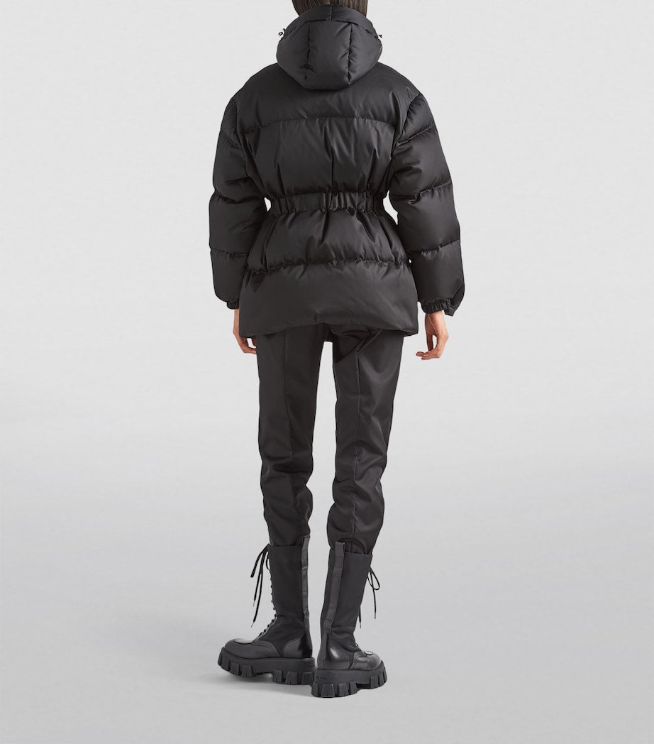 Prada Black Hooded Re-Nylon Puffer Jacket
