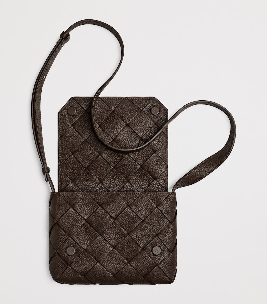 Bottega Veneta Leather Intrecciato Diago Cross-Body Bag
