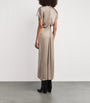 Toteme Beige Satin Slouch-Waist Midi Dress