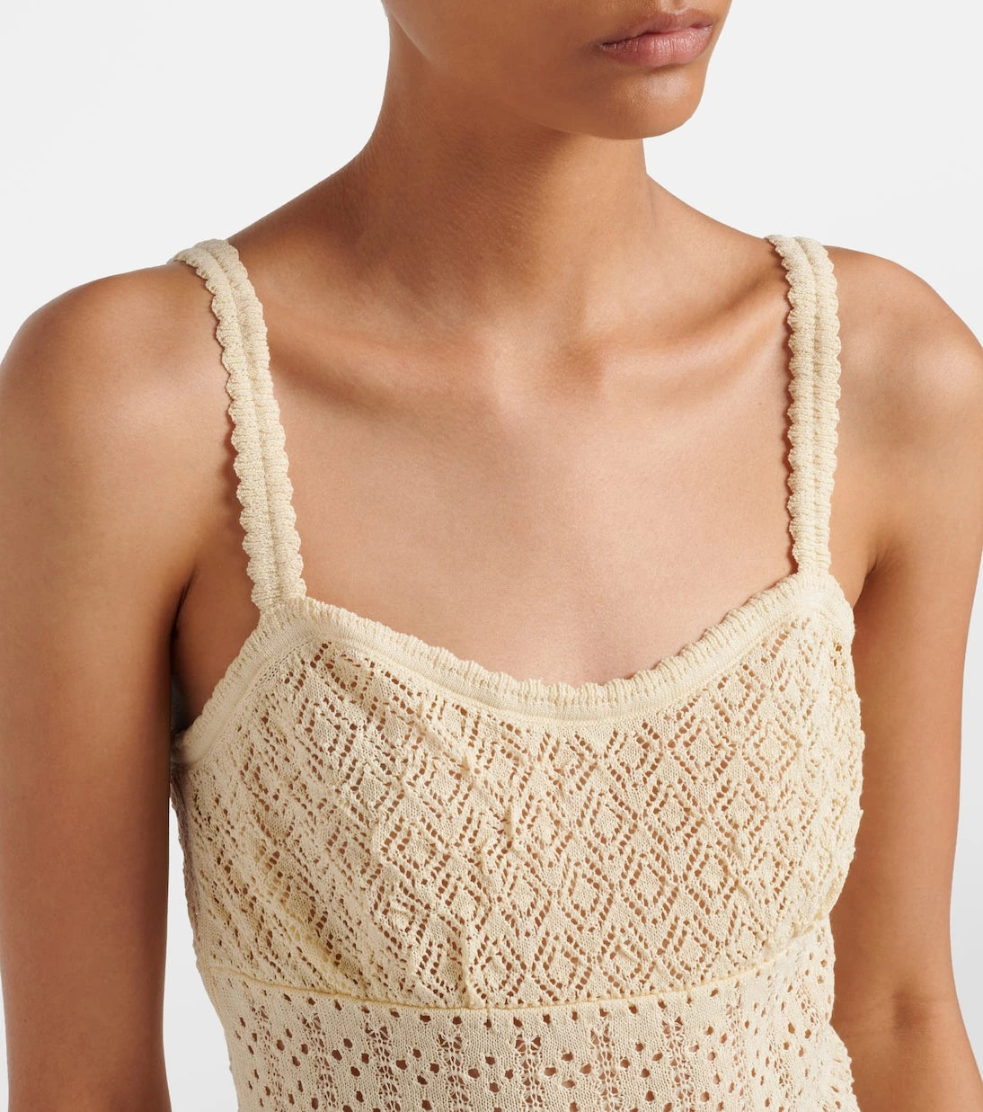 Dôen - Nadille pointelle scalloped top