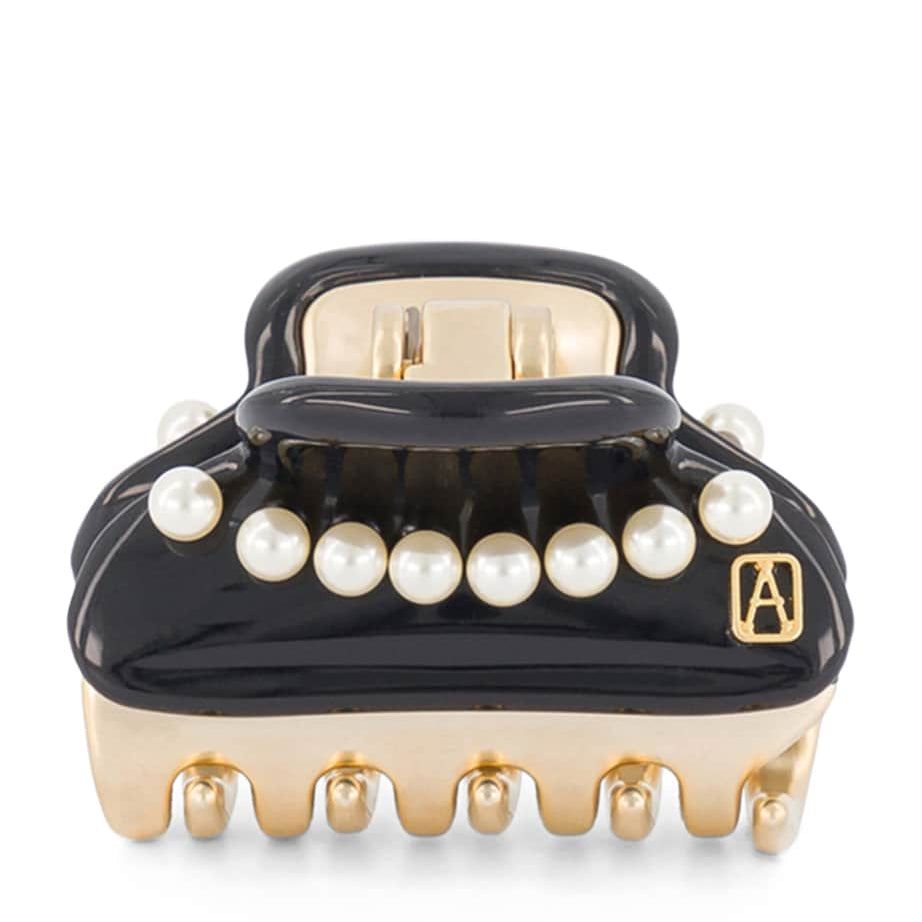 Alexandre de Paris Gold-Plated Pearl-Embellished Claw Hair Clip