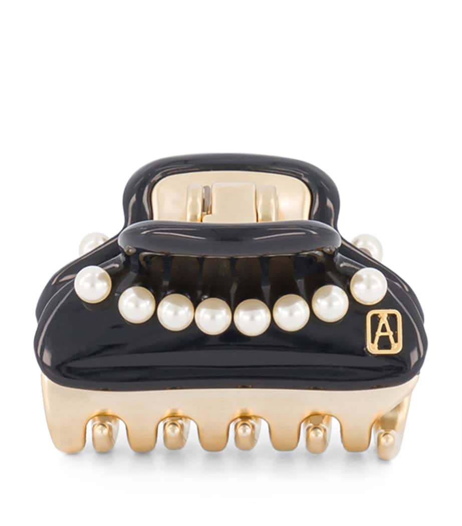 Alexandre de Paris Gold-Plated Pearl-Embellished Claw Hair Clip