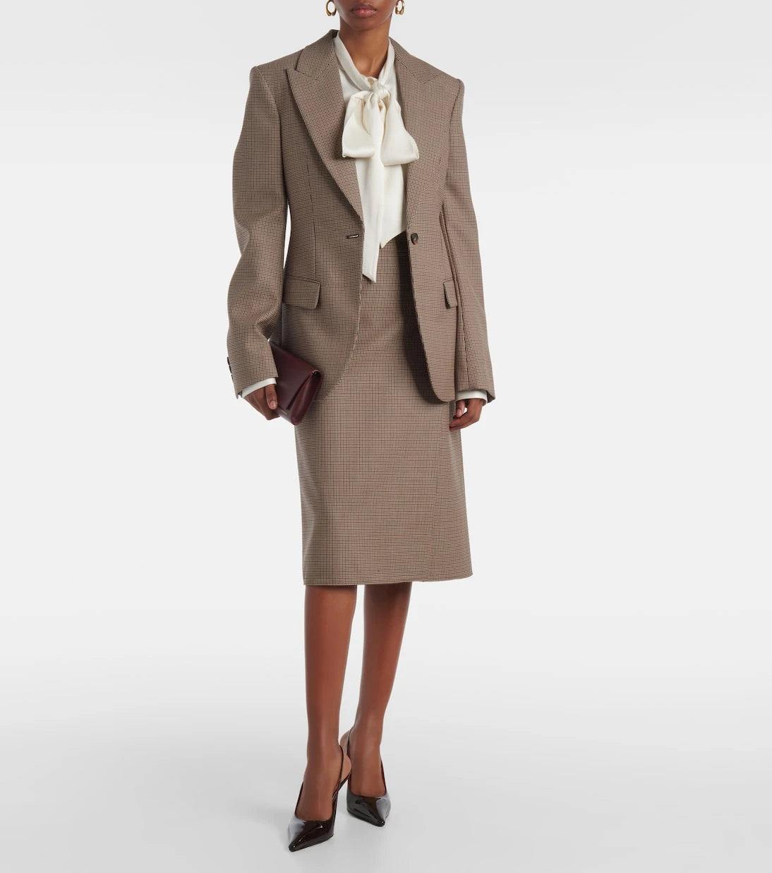 Stella McCartney - Houndstooth wool pencil skirt