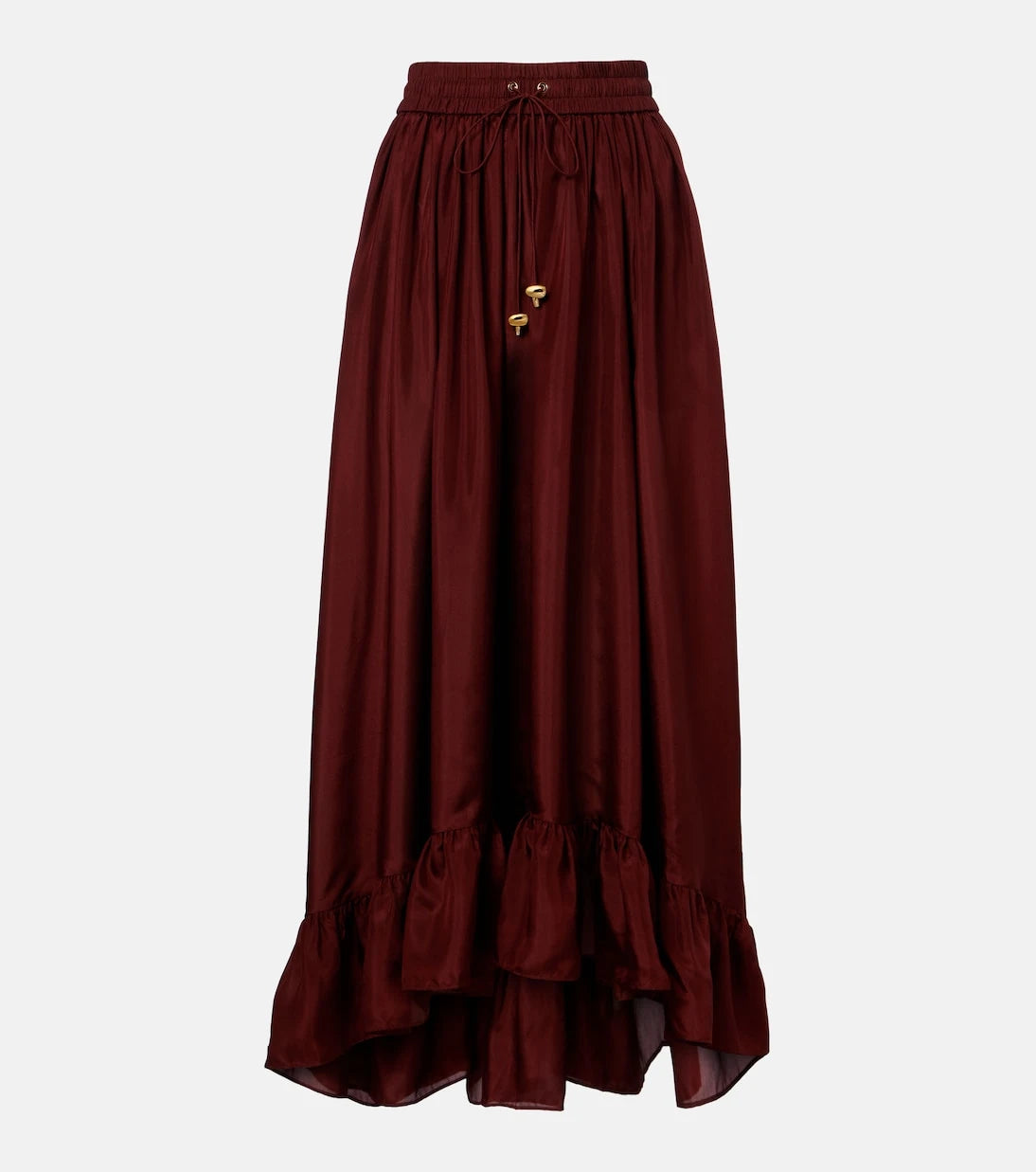Zimmermann - Aster gathered silk habotai maxi skirt