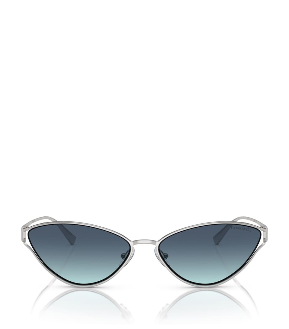 Tiffany & Co. Silver Metal Cat Eye Sunglasses